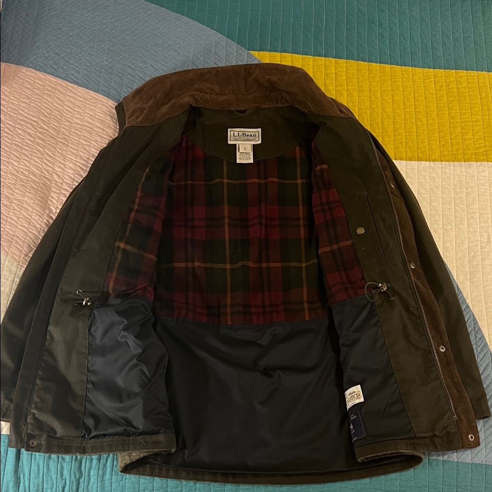 LL Bean VTG Men’s British Millerain Military Field Jacket - Plaid-Lined - Medium - Picture 3 of 8
